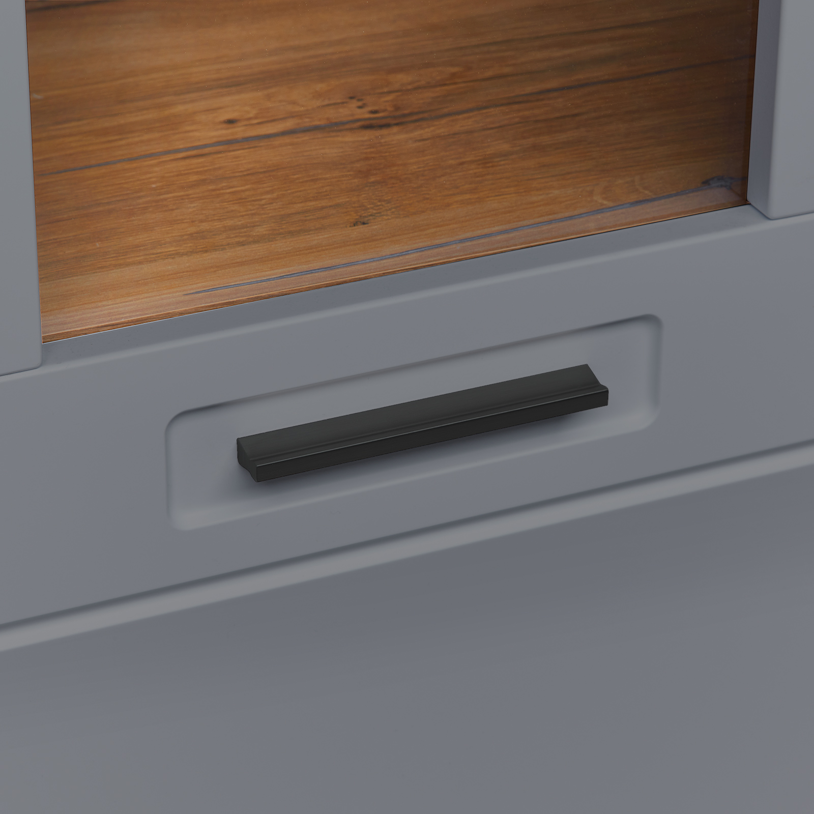 Luca Bessoni Highboardvitrine AURIS - Basalt-Flagstaff Eiche - 155 cm