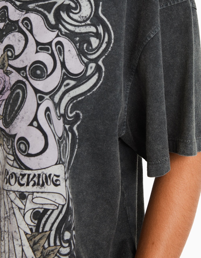 Camiseta de manga curta com estampa