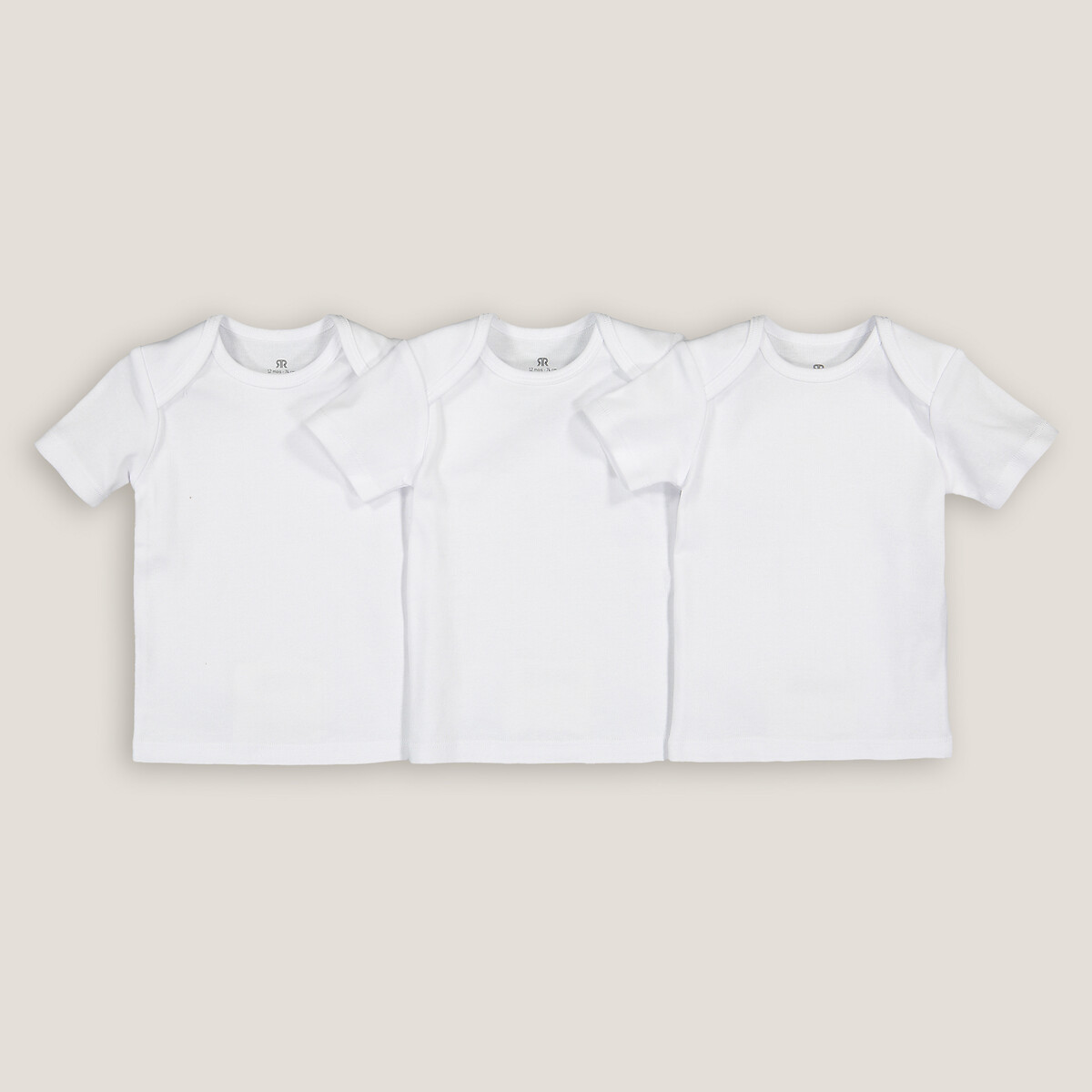 COLEÇÃO LA REDOUTE<br>Conjunto de 3 regatas de algodão orgânico