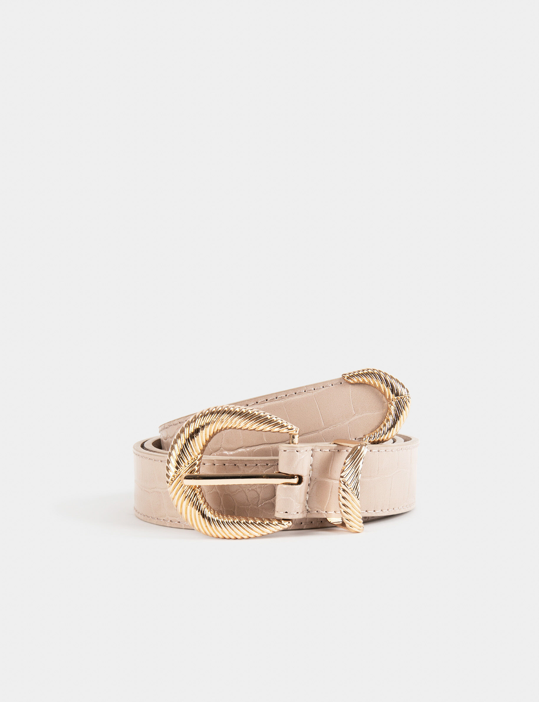 Ceinture effet python beige femme - beige