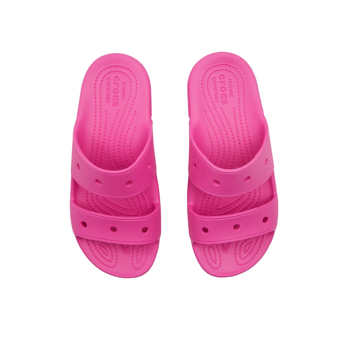 CROCS-Classic_croc-Sandales athlétiques à double bride - Talon plat - Rose
