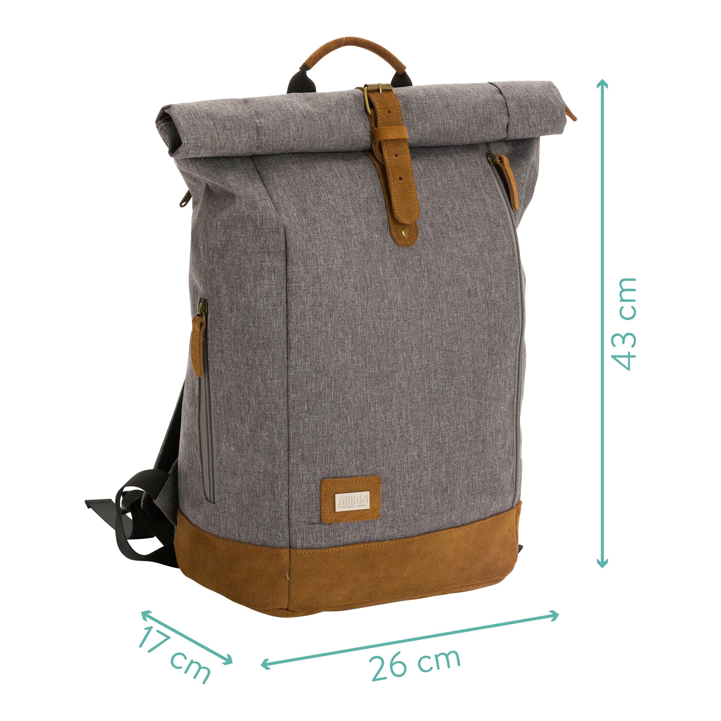 Fillikid Wickelrucksack Berlin grau melange