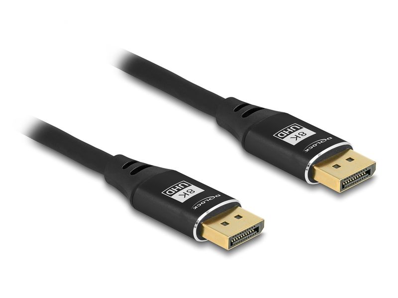 Delock Kabel 8K 60 Hz DisplayPort - DisplayPort, 3 m, Schwa Delock DisplayPort Kabel 8K 60 Hz 3 m schwarz Metall