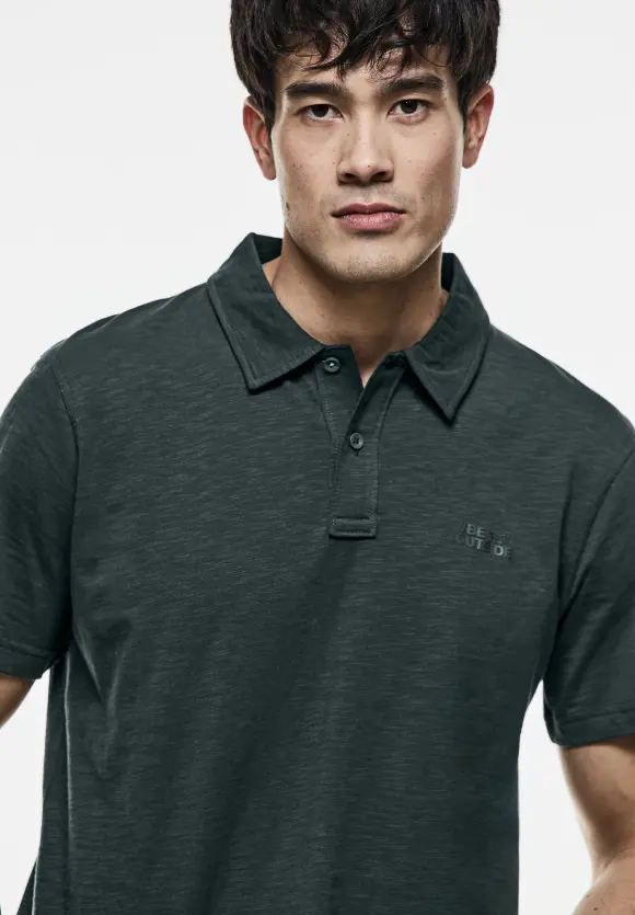 Slub Jersey Poloshirt - dark urban green