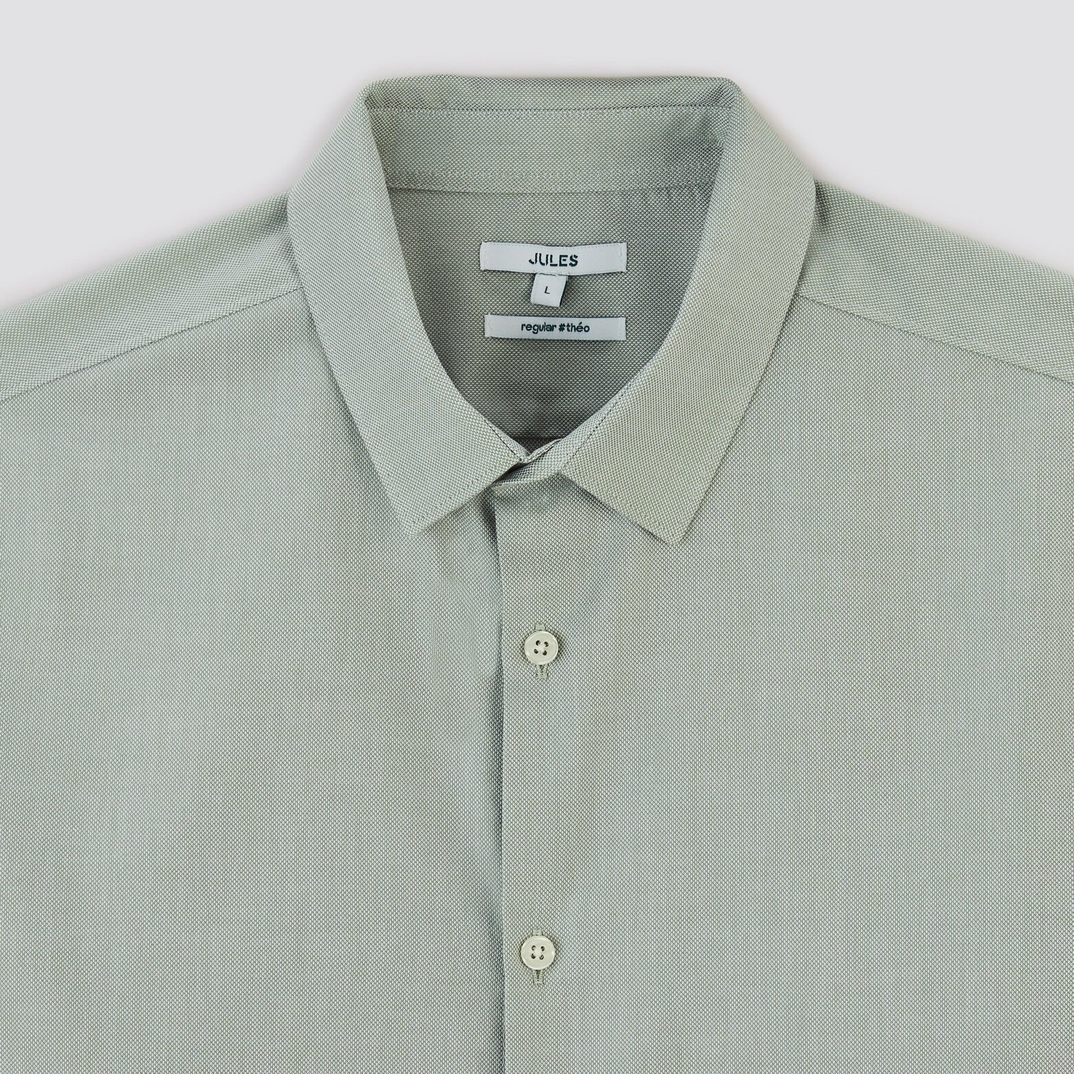 Chemise slim oxford unie coton Vert clair