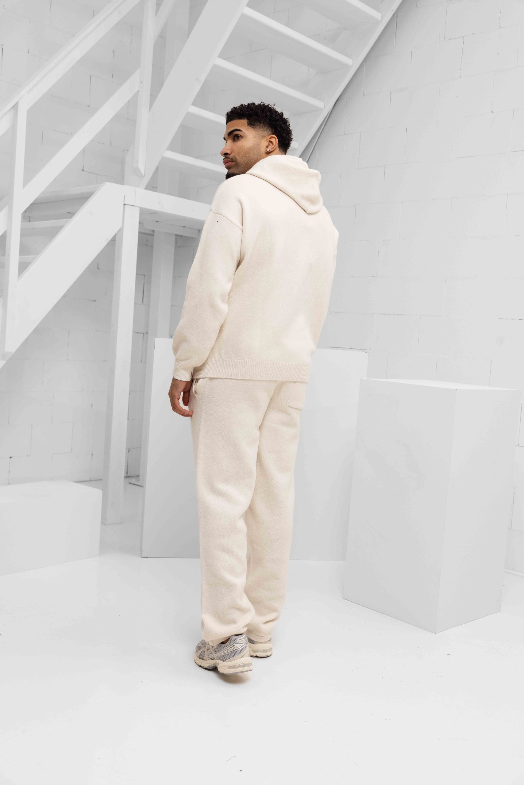 Croyez Fluffy Essence Knit Zip Trainingspak Heren Beige