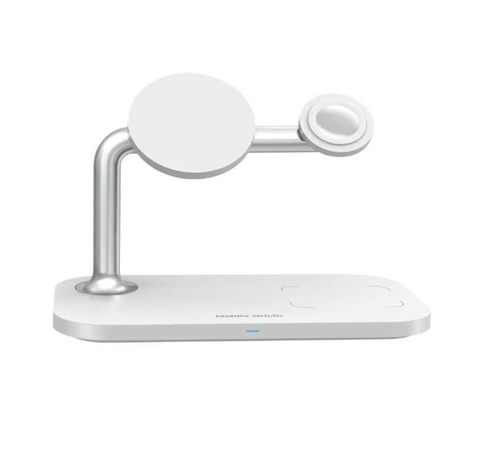 (15W) 3in1 MagSafe Qi Wireless Charger Ladegerät für Apple iPhone / Apple Airpods / Apple Watch Dockingstation (FRL-WCH-31-WHT) - Weiss