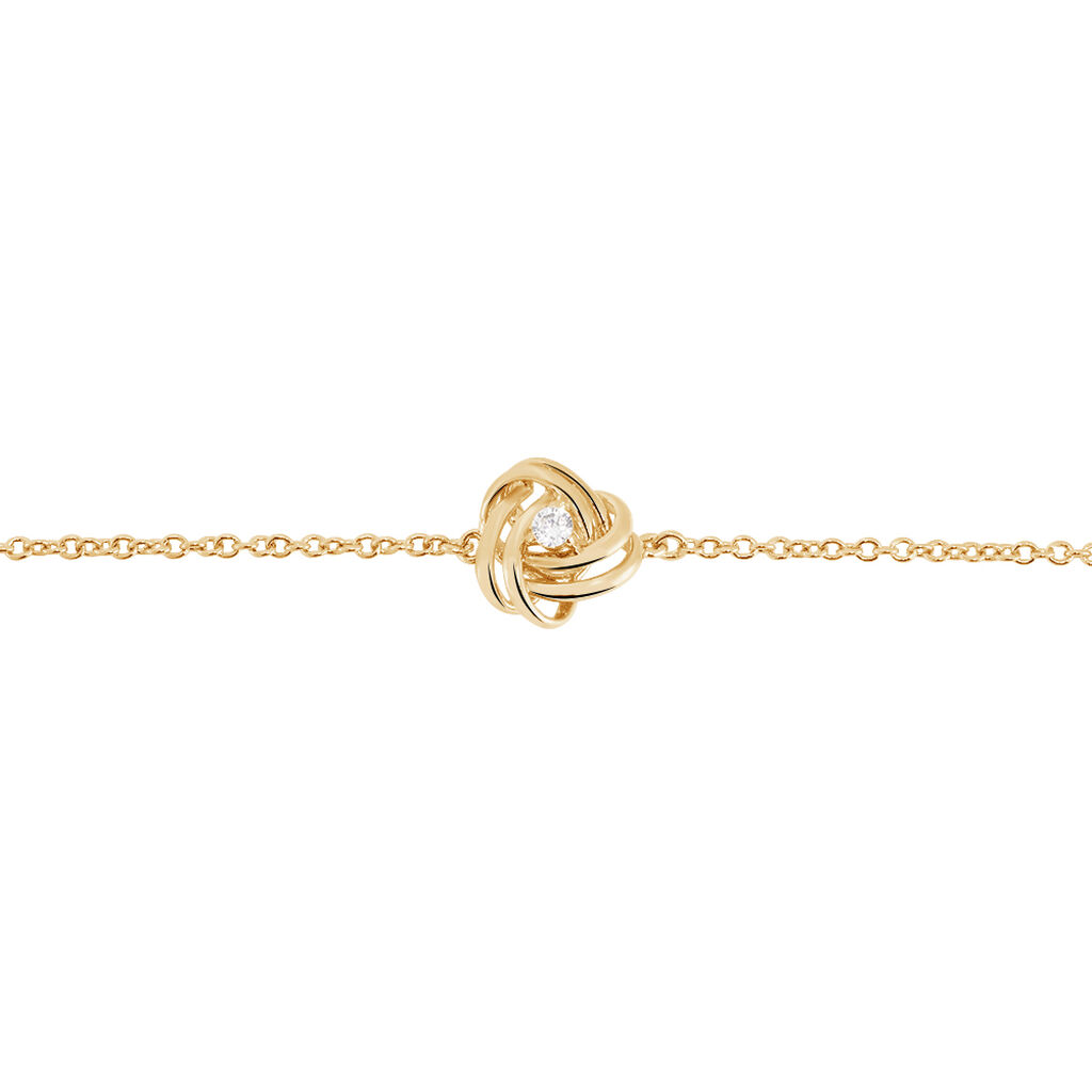 Bracelet Jonc Iwaki Plaqué Or Jaune Oxyde De Zirconium