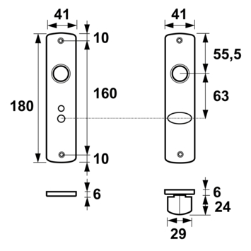AXA langschild toilet aluminium kruk/toilet 63 mm