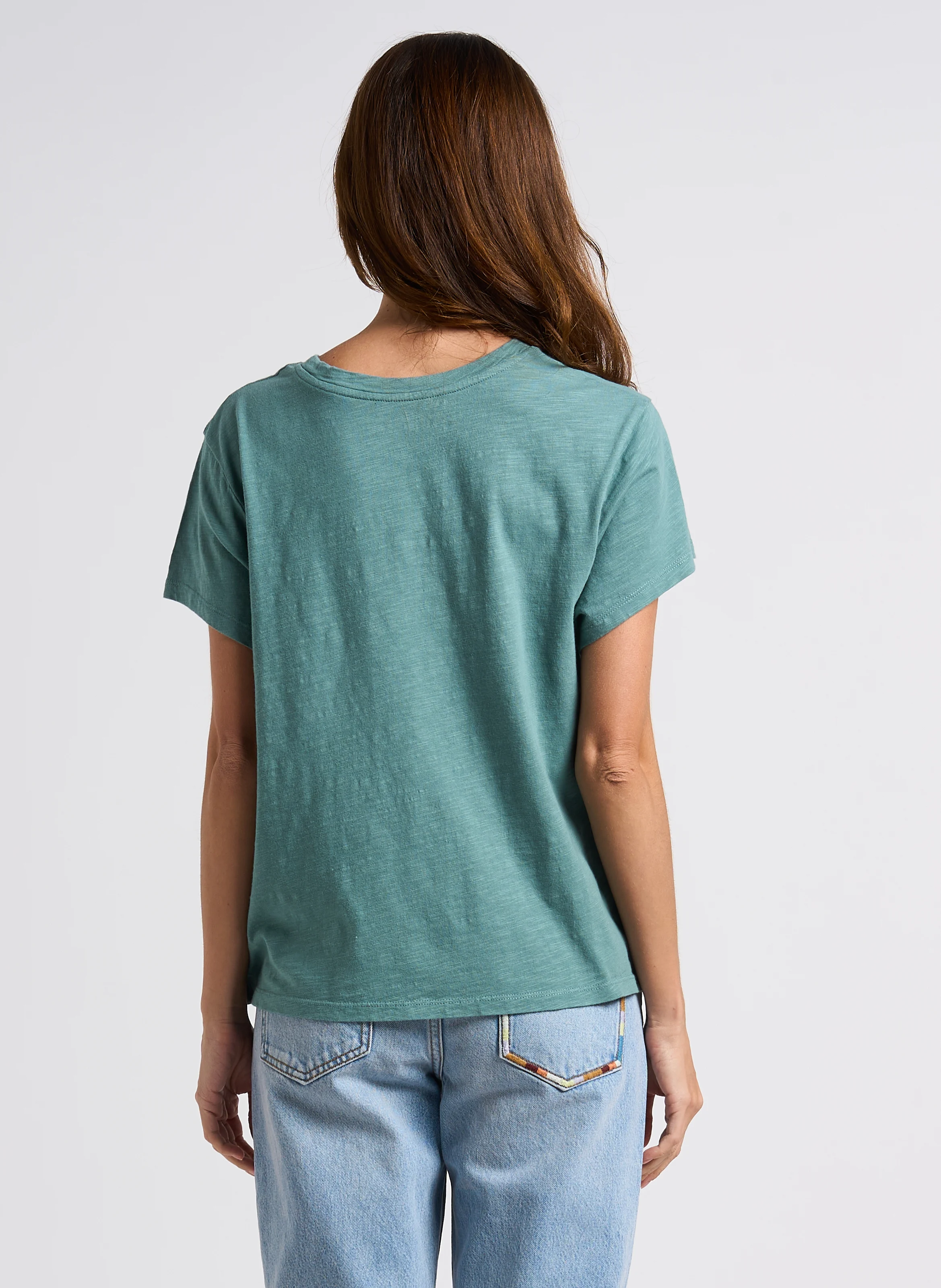 MITA - Tee-shirt col rond sérigraphié en coton | Vert