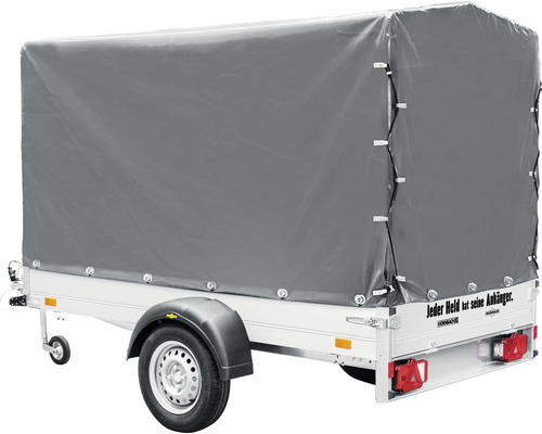 Humbaur enkelassige aanhangwagen Heldenanhänger 4.0 met zeil en frame, 2510 x 1310 x 300 mm, ongeremd, maximaal toegestaan totaalgewicht 750 kg