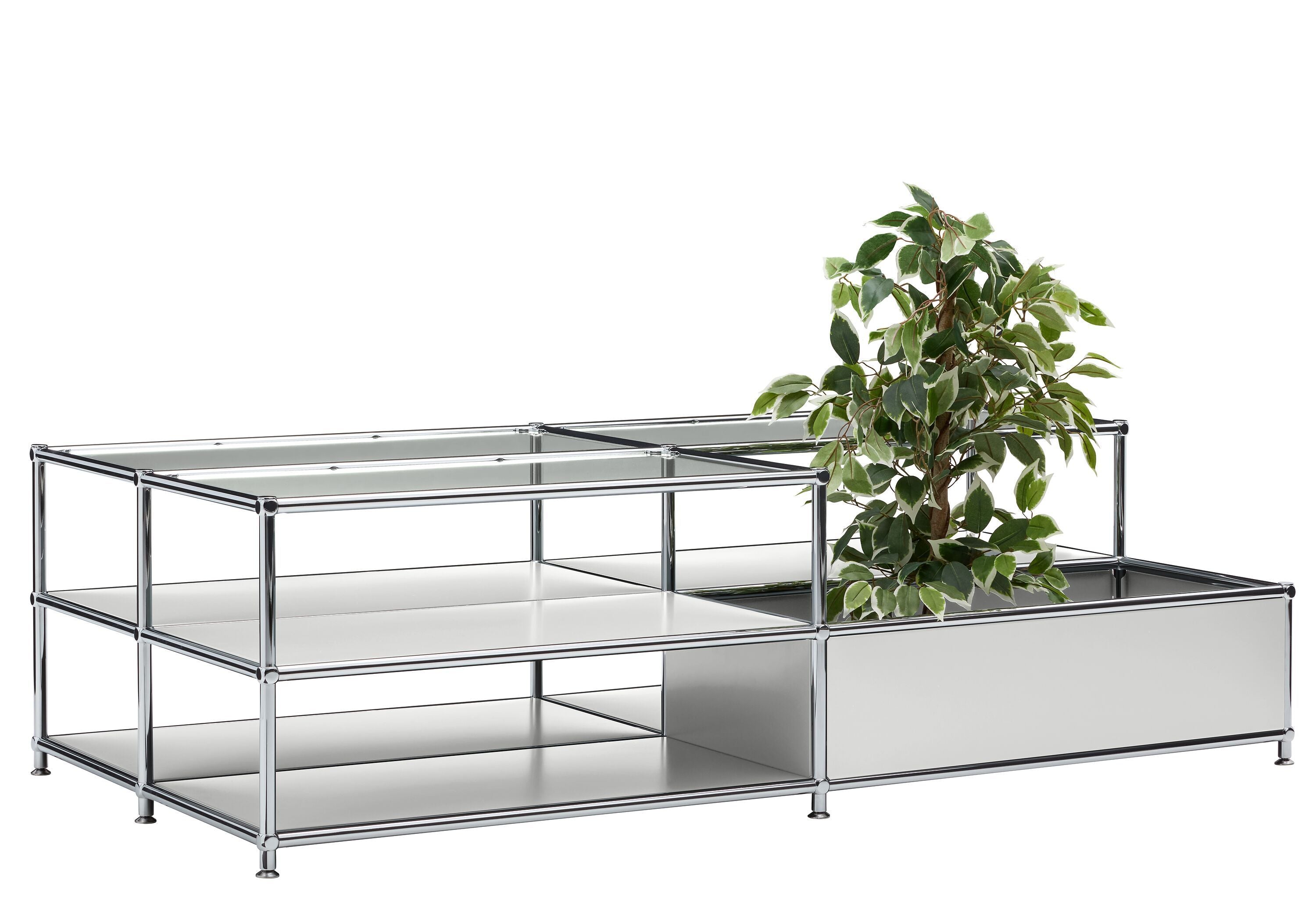 FLEXCUBE Salontisch - Hellgrau / B: 152.5 cm x T: 77.5 cm x H: 43.5 cm