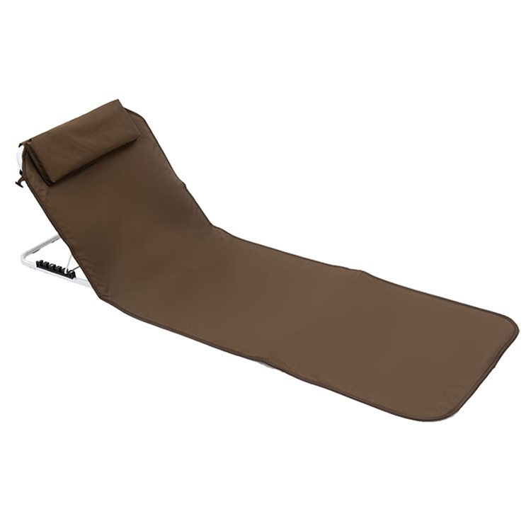 (150x54cm) Faltbare Strandmatte Outdoor Beach Liegestuhl mit Lehne - Braun