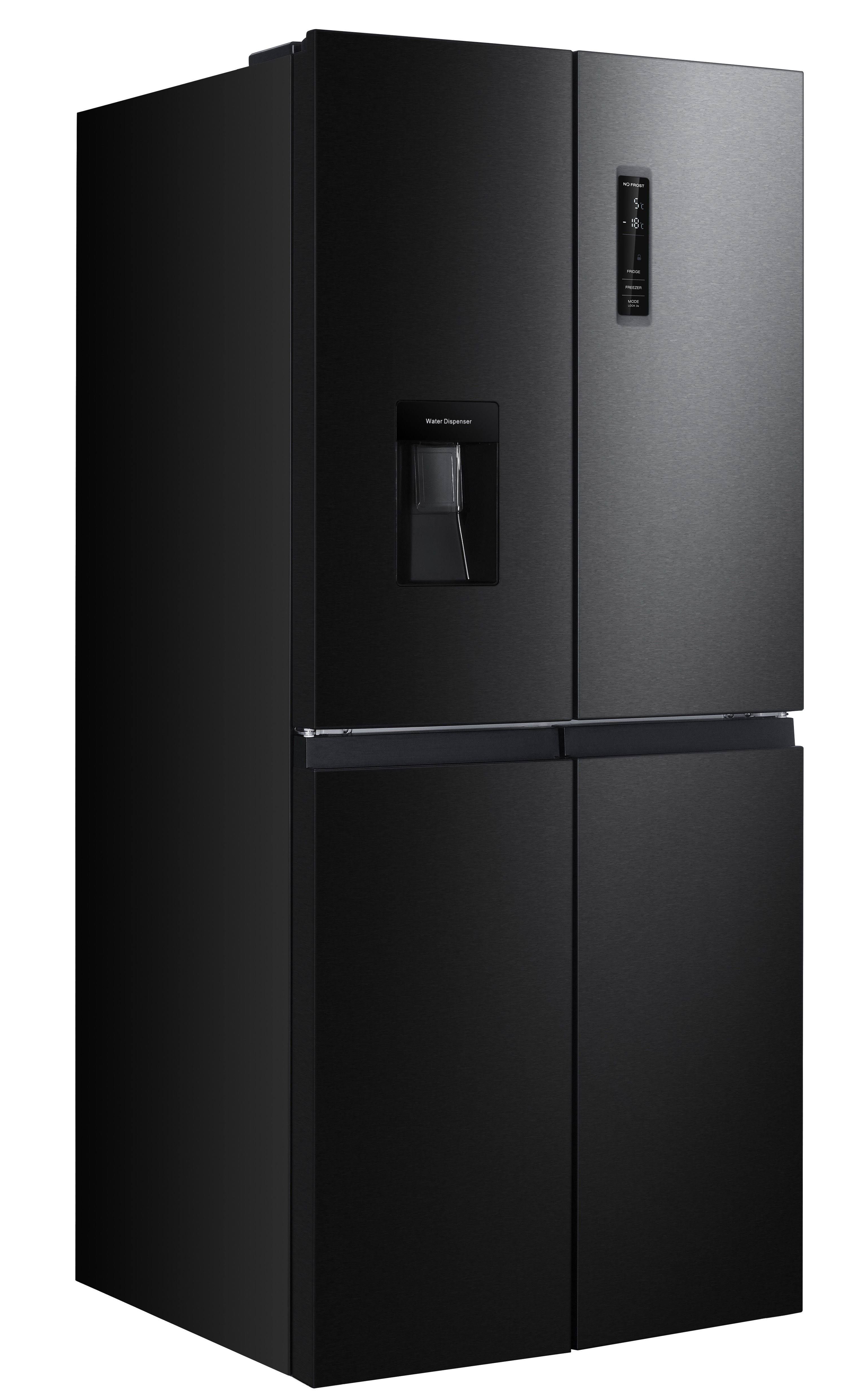 C (A bis g) Hanseatic Multi Door HCDC18080CWD Kühlschränke NoFrost, Wasserspender, Display silberfarben (Schwarz) Bestseller