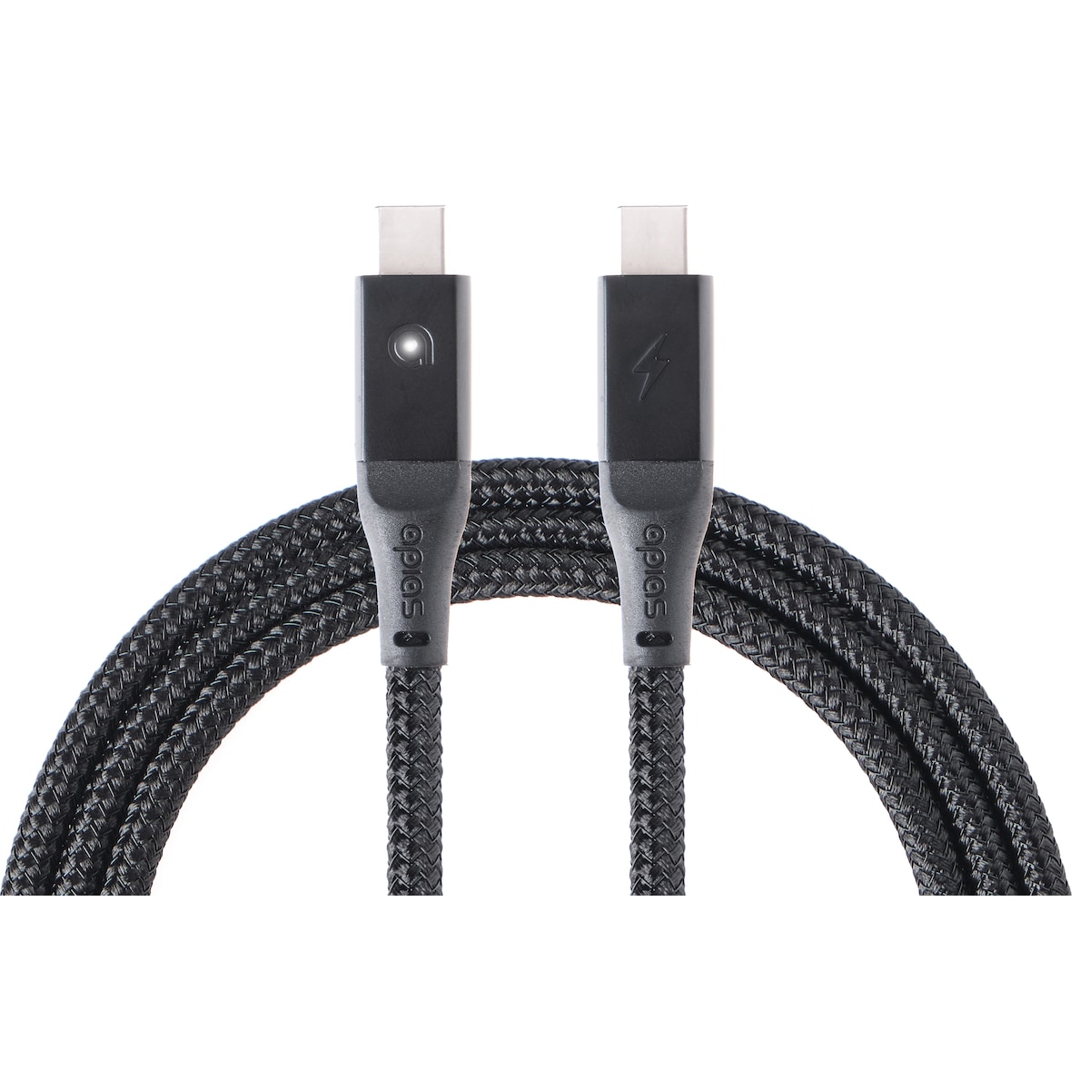 apias Smart USB-C til  USB-C ladekabel 2 m (sort)