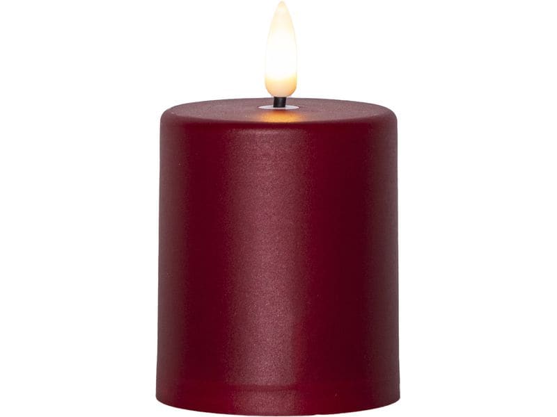Star Trading LED-Kerze Flamme Paula Warmweiss Rote LED-Kerze mit beweglicher Flamme