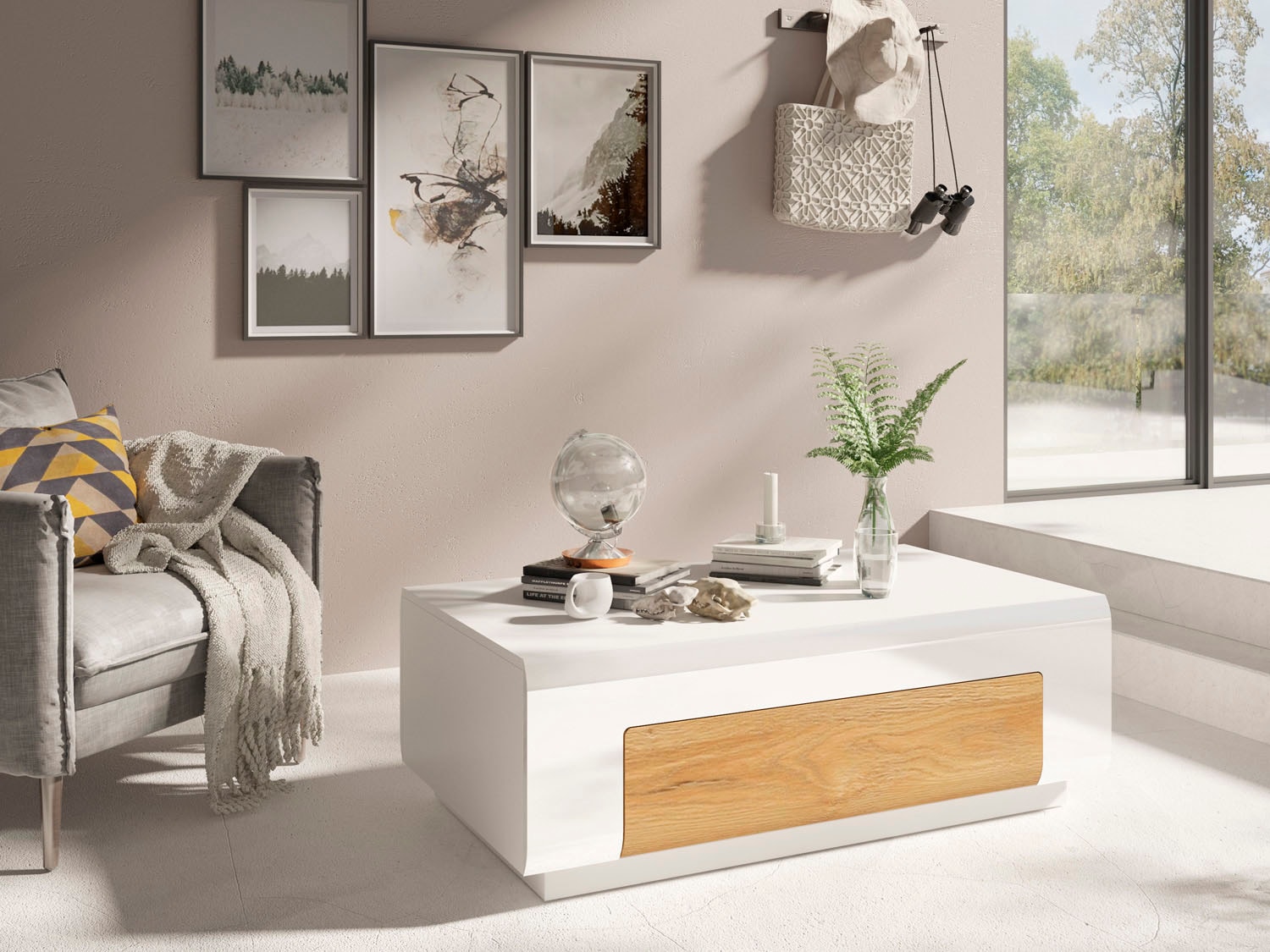 INOSIGN Couchtisch »Toledo,Breite 110cm eleganter Sofatisch mit Hochglanzelemente« Kaffeetisch mit 1 Schublade, Wohnzimmertisch