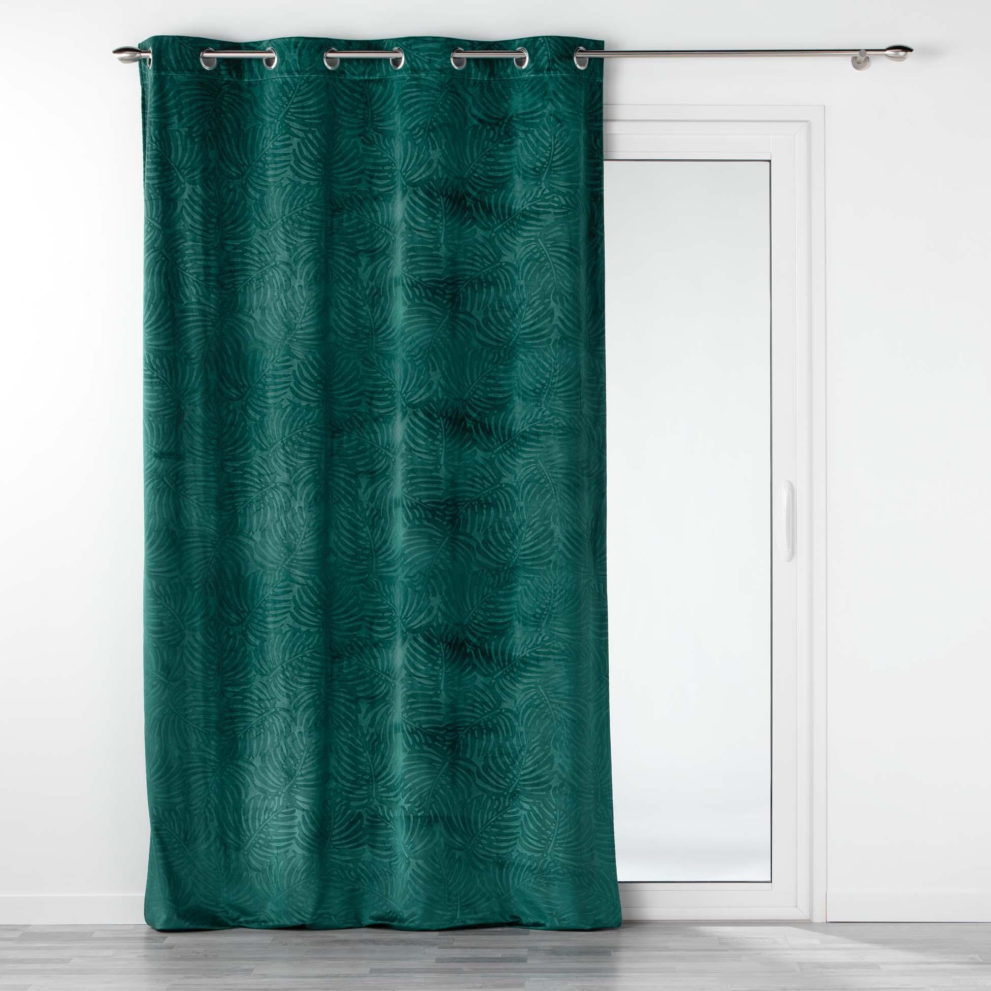 RIDEAU OEILLETS 140X240CM OCCULTANT VELOURS ANALIA EMERAUDE