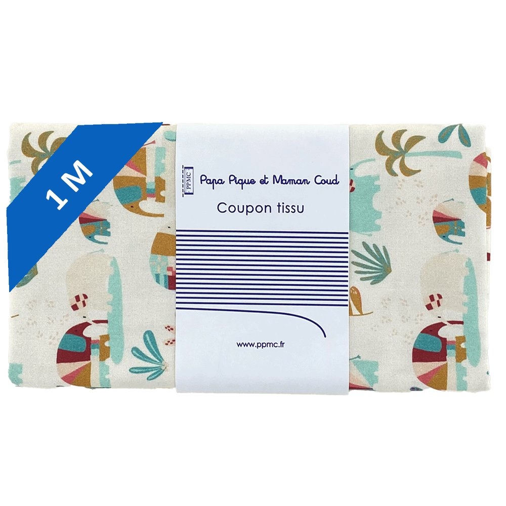 Coupon Tissu 1 M Carnaval D'eléphants