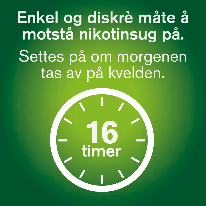 Nicorette plaster 25 mg nikotin, 16 timer, slutte å røyke