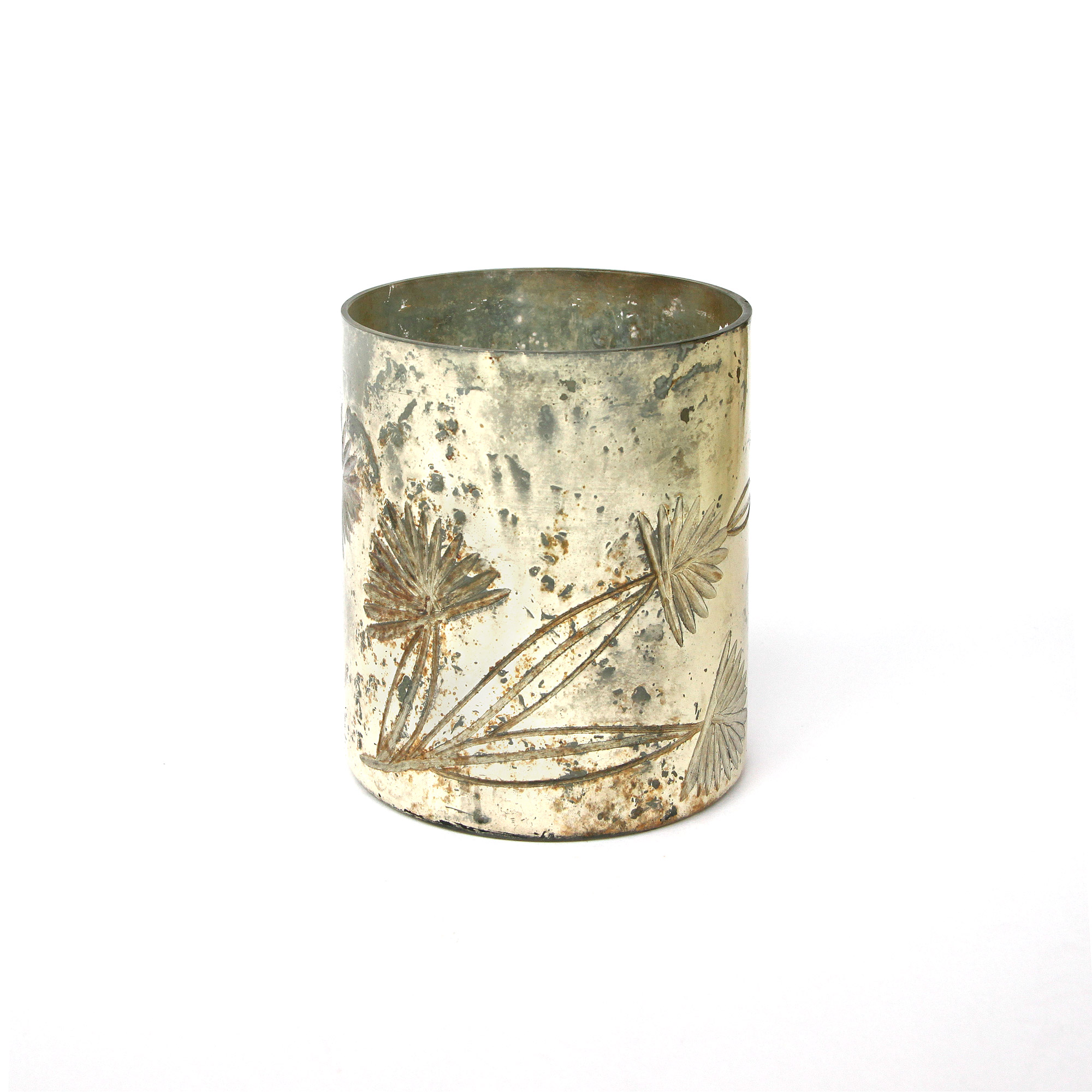 Windlicht 'Blume' antik, Ø 10 cm, H 12 cm von fischer's lagerhaus