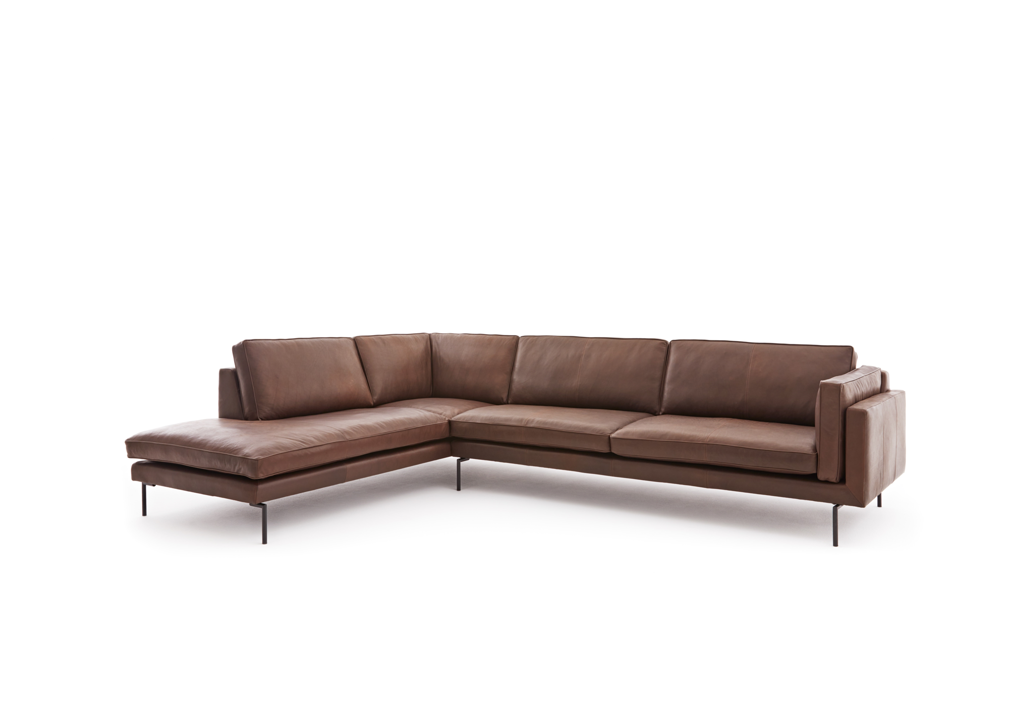 Loods 5 Design hoekbank Stark links Hoekbank Links (36+28) | C Sauvage Chocolate | Zwart met knik