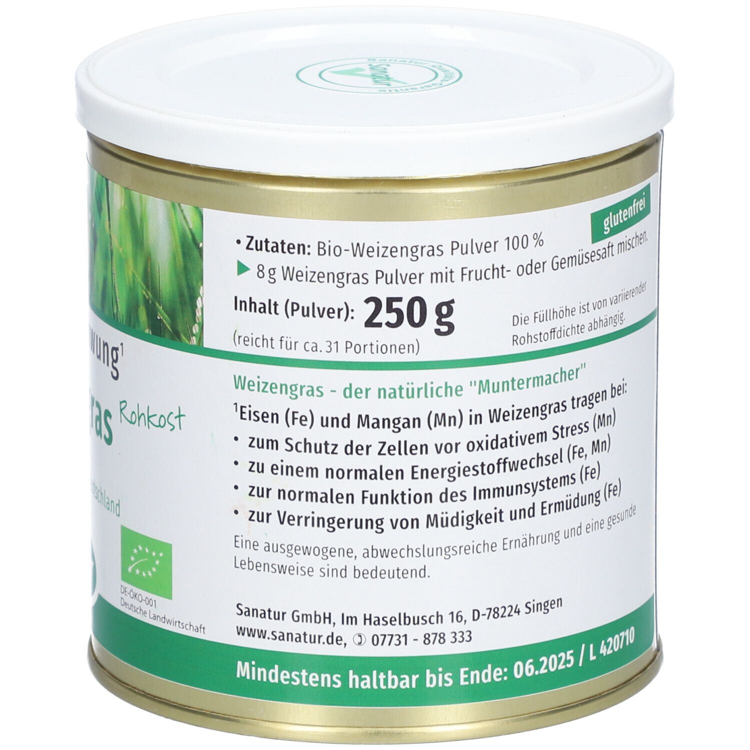 BIO Weizengras Pulver Sanatur