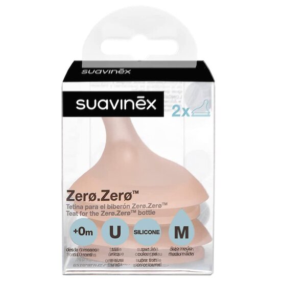 Lot de 2 Tétines anti-colique ZERØ.ZERØ   Débit moyen   de               Suavinex