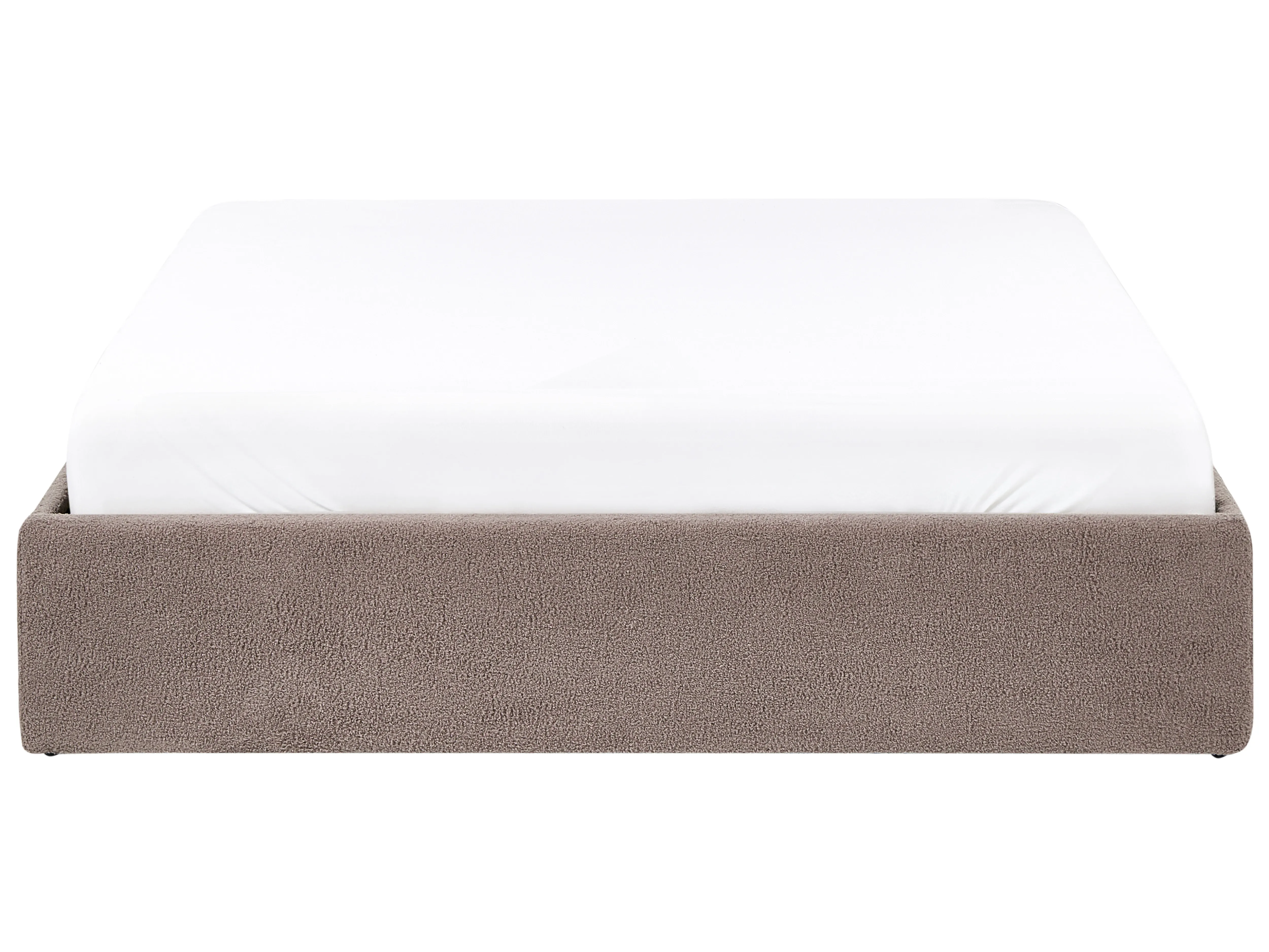 Opbergbed zonder hoofdbord Bouclé DINAN 140 x 200 cm Taupe
