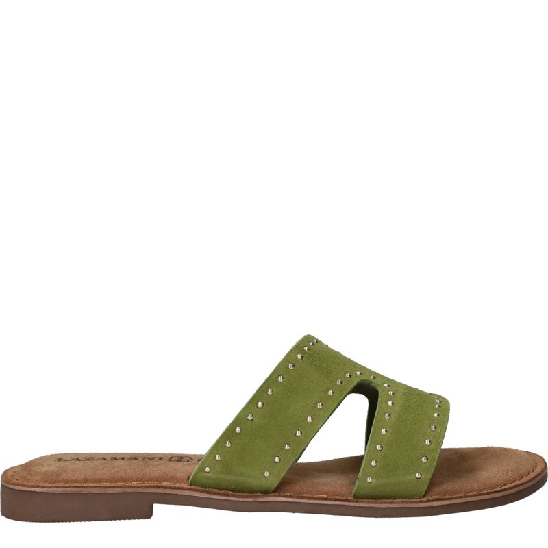 Lazamani Lina Small Studs Slippers Groen Dames