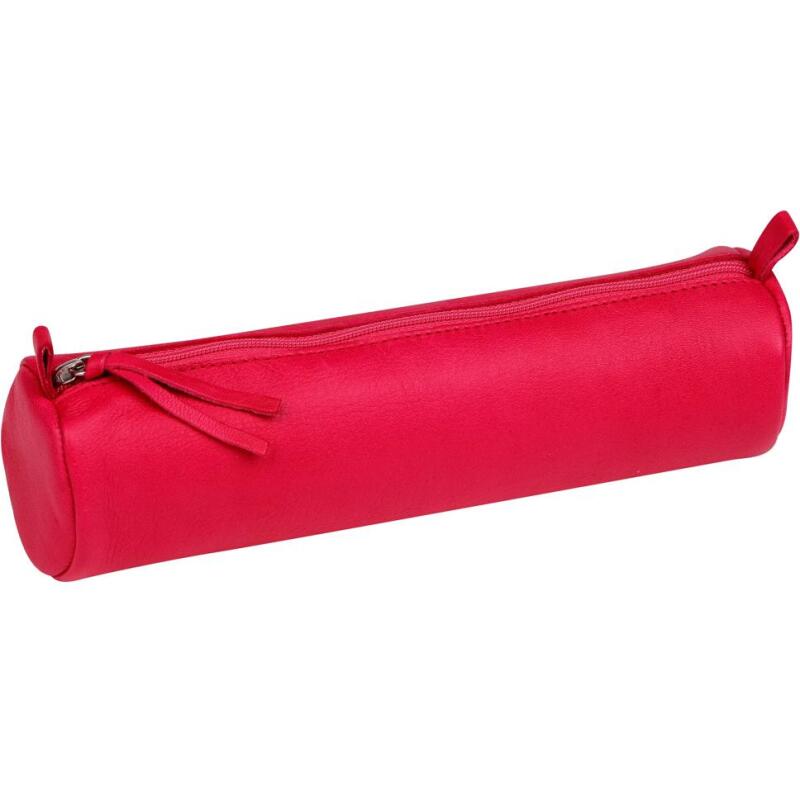 CUIR TEINTE Trousse ronde Ø5,5x22 cm - Assortis
