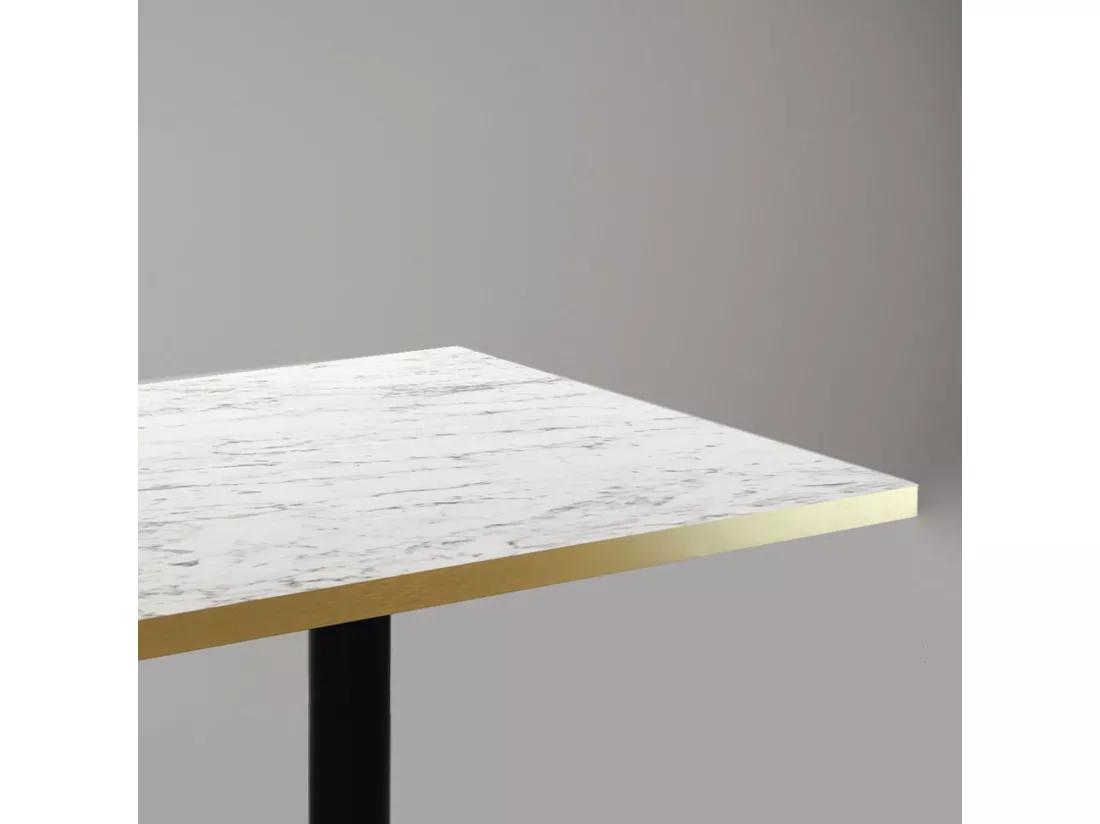 Mange-debout 60 x 60 cm - modèle Milan marbre calacatta chants laiton