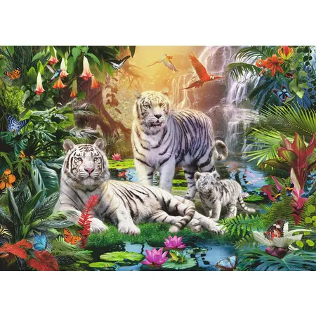 Ravensburger Puzzle - Familie der Weißen Tiger, 1000 Teile