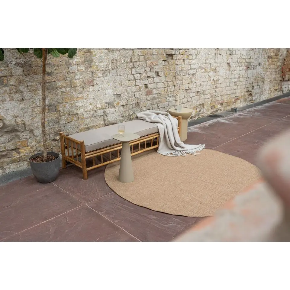 Interieur05 rond buitenkleed jute naturel uni - 240 x 240 cm