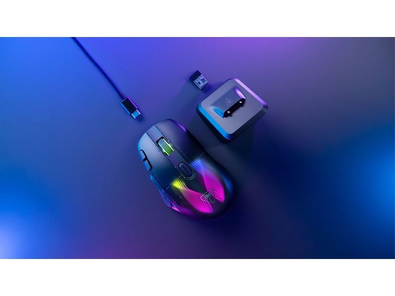Turtle Beach Gaming-Maus Kone XP Air Schwarz Kabellose Präzisionsspielmaus mit einstellbarer DPI, ergonomischem Design und programmierbaren Tasten für ultimative Kontrolle und Komfort beim Spielen