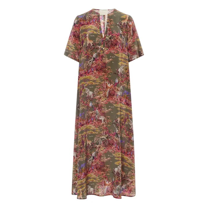 Momoni Robe Penelope Soie Crêpe de Chine | Vert