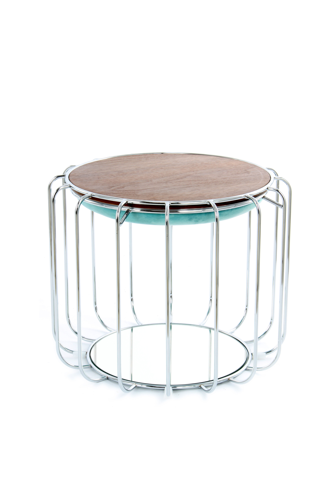 Tisch-Hocker COMFORTABLE - mint-silber - Metall