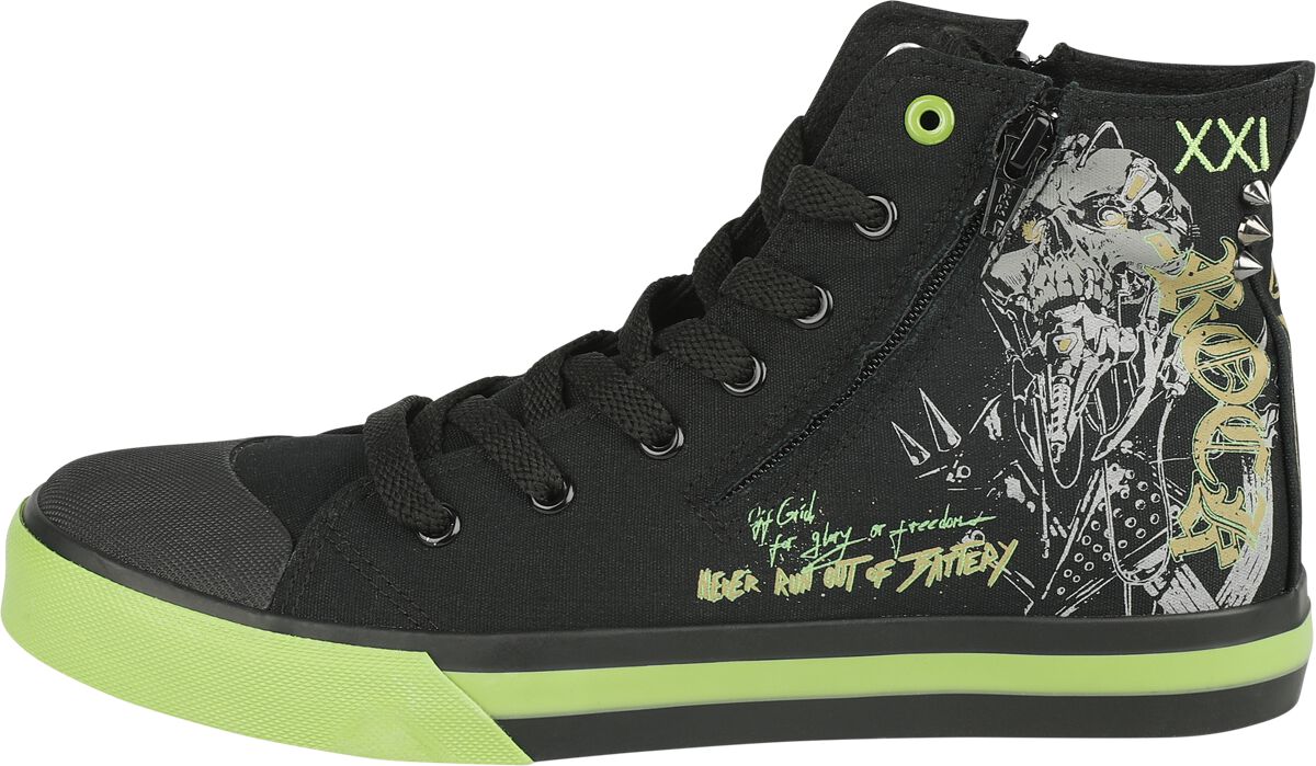 Old School Cyber Skull - Baskets | Rock Rebel by EMP Baskets hautes