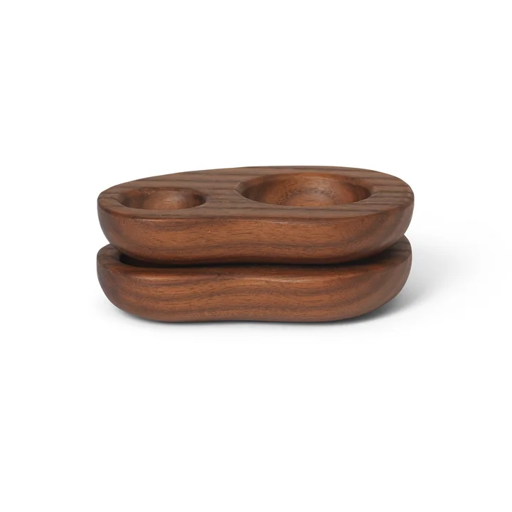 Ferm Living - Cairn Eierbecher, Esche karbonisiert (2er-Set)