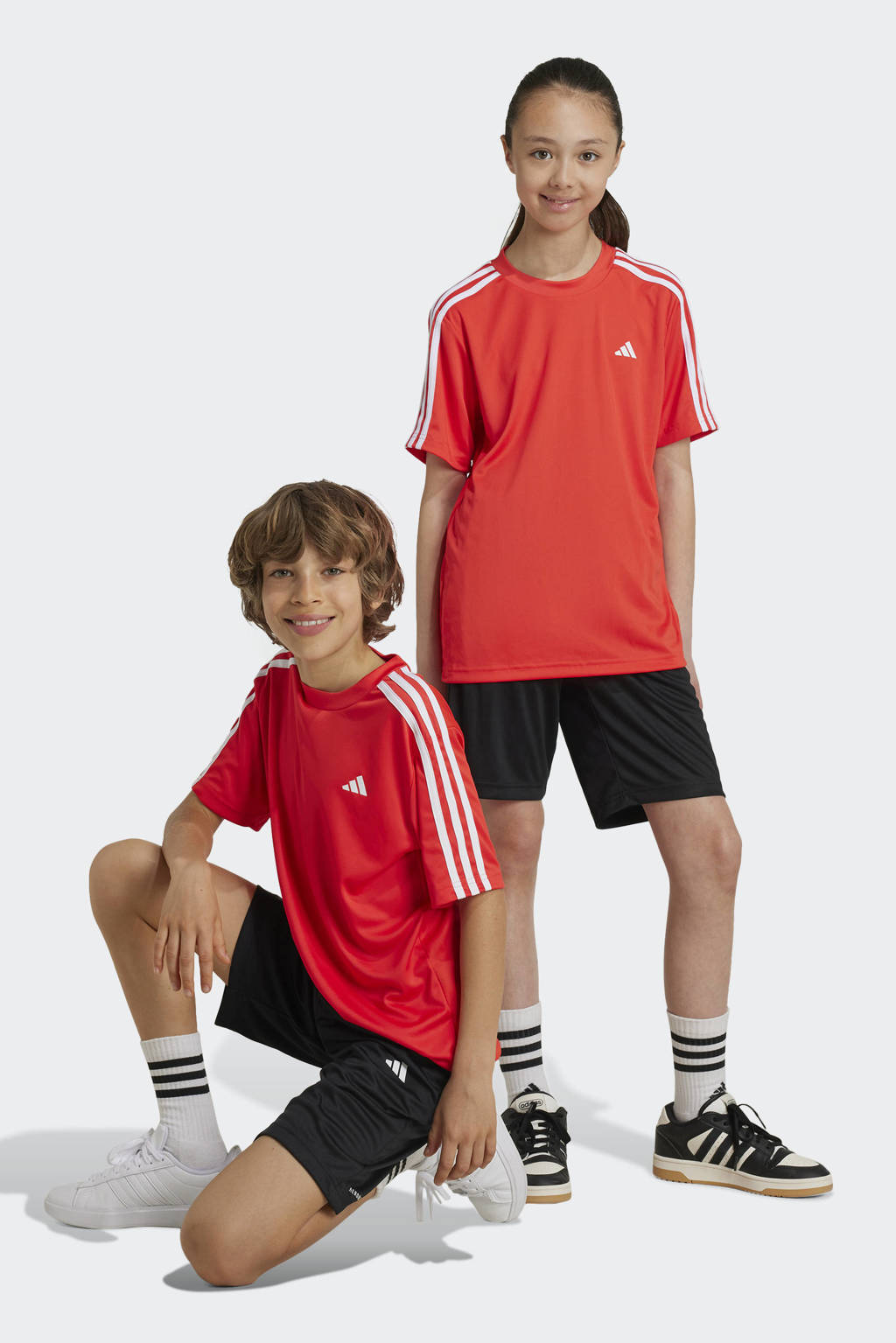 adidas T-shirt + short rood/zwart