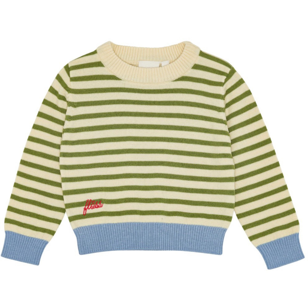 Køb Flöss Fall Green Stripe Henry Sweater