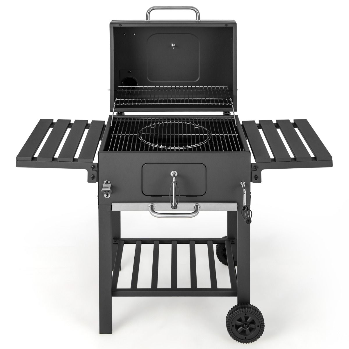Barbecue à Charbon de Bois Portable avec 2 Tables d'Appoint Noir - Lidl-Manfred