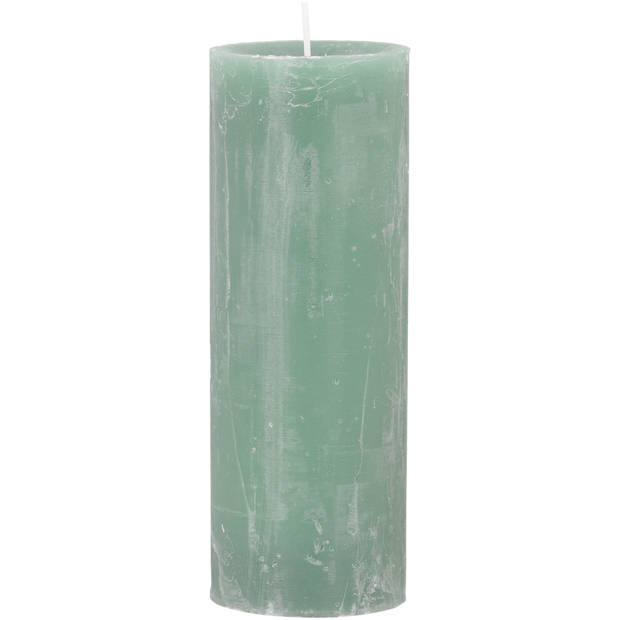 Blokker Rustieke Kaars - 7x19 cm - Saliegroen