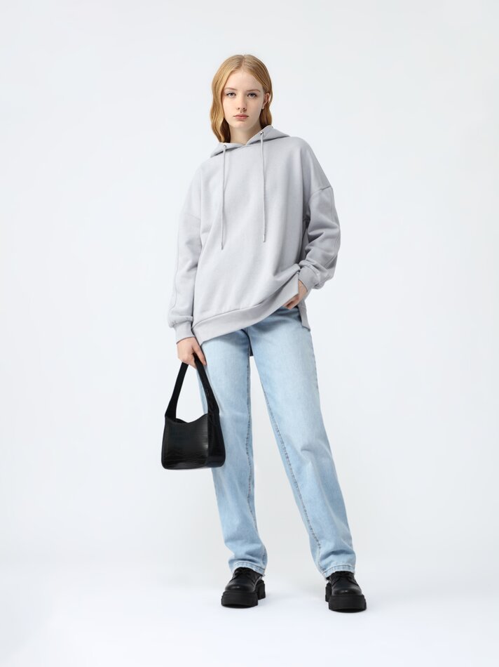 Moletom oversized - Cinza Médio