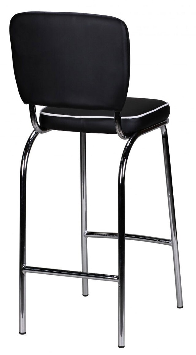 Barhocker Lederlook schwarz/weiß