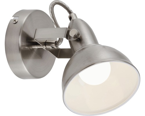 Wandspot, 1-lichts, HxL 15,6x10 cm, binnenkant wit, buitenkant aluminium