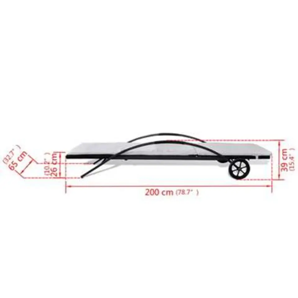 vidaXL - Ligbed - Zwart - Poly rattan