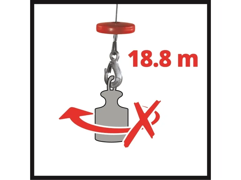 Einhell TC-EH 1000, 999 kg, 18 m, 9 m, 4 m/min, 8 m/min, 1600 W