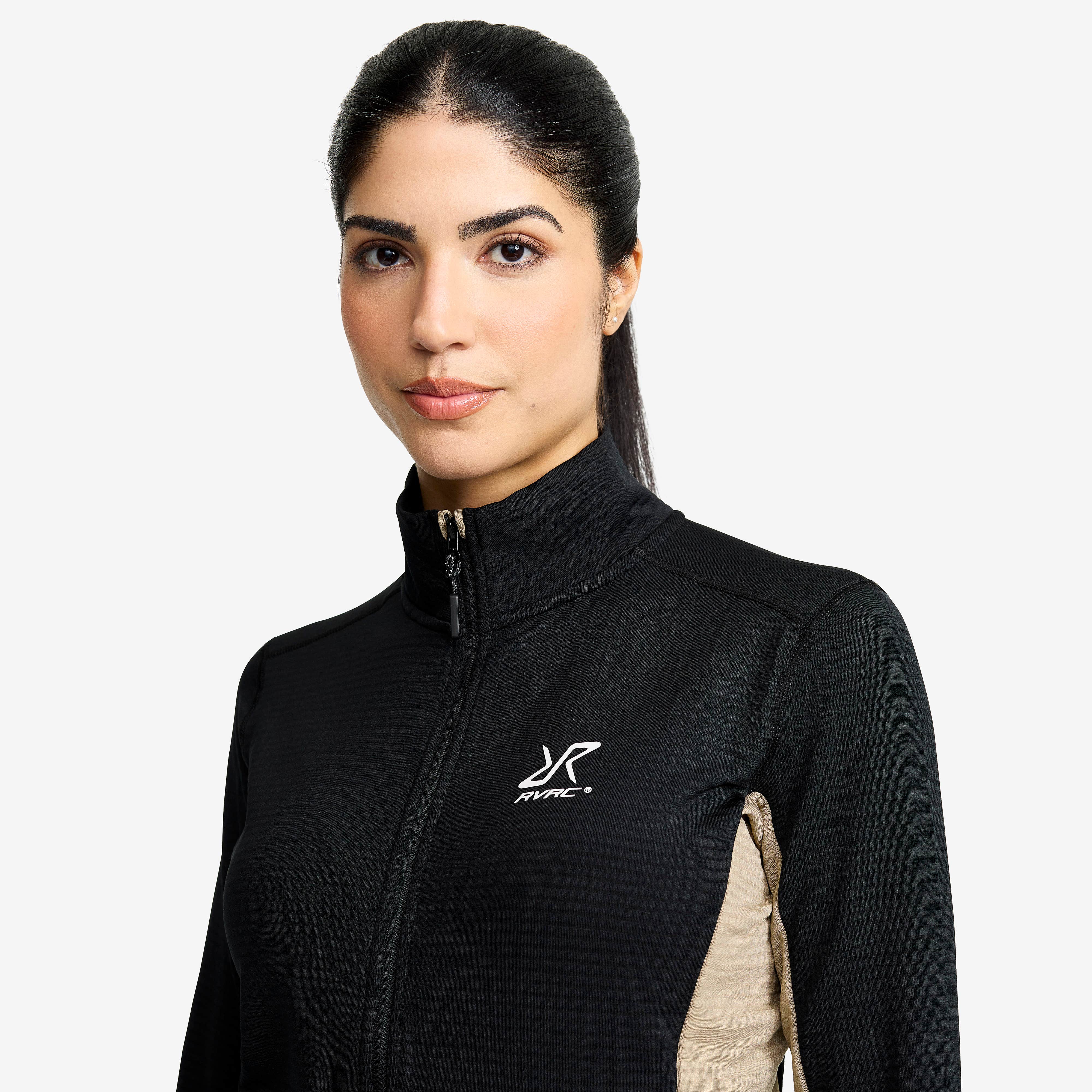 Waffle Full-zip Fleece  Dame Black