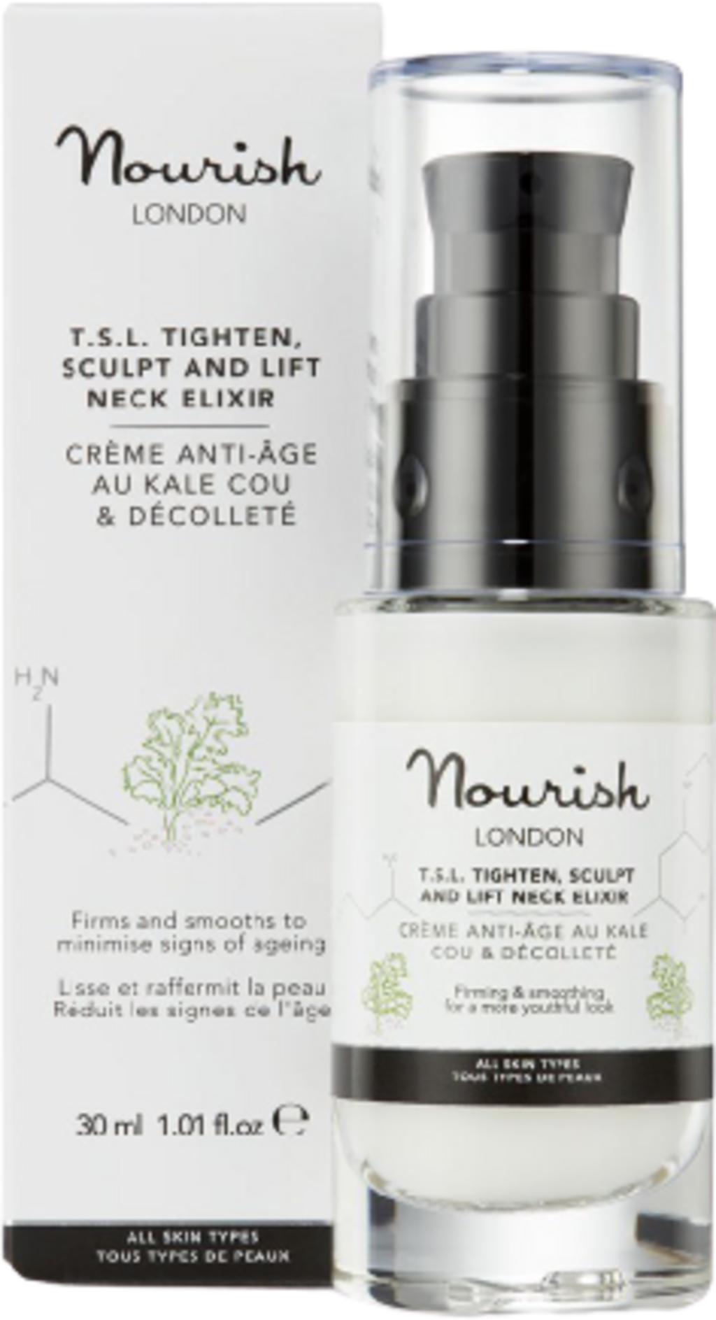 Nourish London  T.S.L. Tighten, Sculpt and Lift Neck Elixir, 30 ml